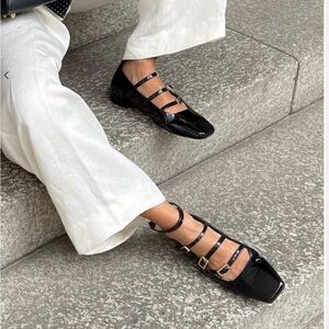 ALOHAS Luke Onix Black Patent Leather Ballet Flats Shoes **Size 39/US 8-8.5**🌺🌺